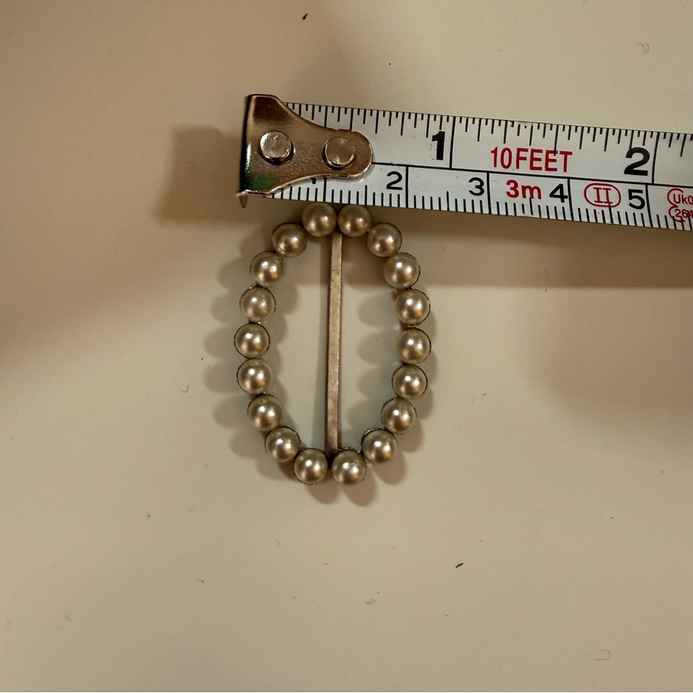 Antique Victorian Art deco Pearl Buckle Blue Ribbon wide Choker Necklace - Picture 12 of 17
